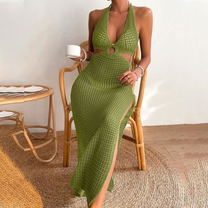 Women¡¯s Summer Sexy Knitted Hollow-Out Beach Cover-Up ¨C Sheer Bikini Kimono, Sun Protection Mesh Dress