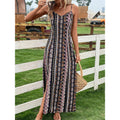 Summer explosive women's clothing suspender splicing split fork long dress