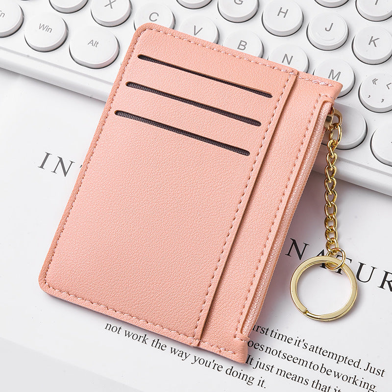 Ultra-thin new card bag for women, small and simple multi-card zipper change bag, large-capacity ID card holder, card holder.