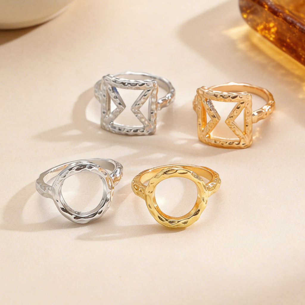 Exaggerated Alloy Round Square Geometric Electroplated Bracelet Fashion Minimalist