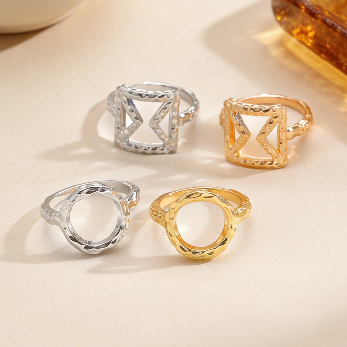 Exaggerated Alloy Round Square Geometric Electroplated Bracelet Fashion Minimalist