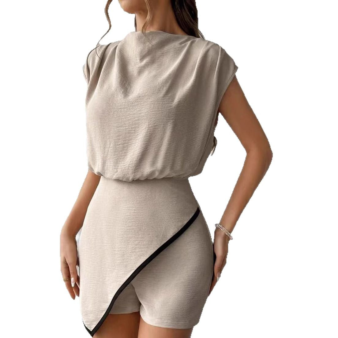 Fashion Women's Sleeveless Solid Short Jumpsuit – Minimalist Romper