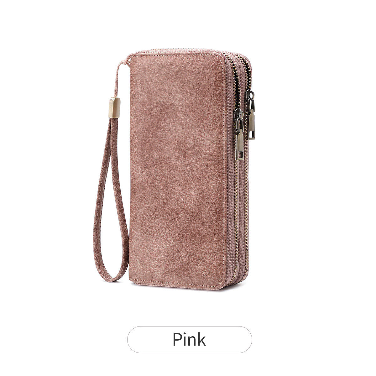 RFID anti-theft brush, women's long wallet, retro cow pattern organ card bag, large capacity clutch bag.