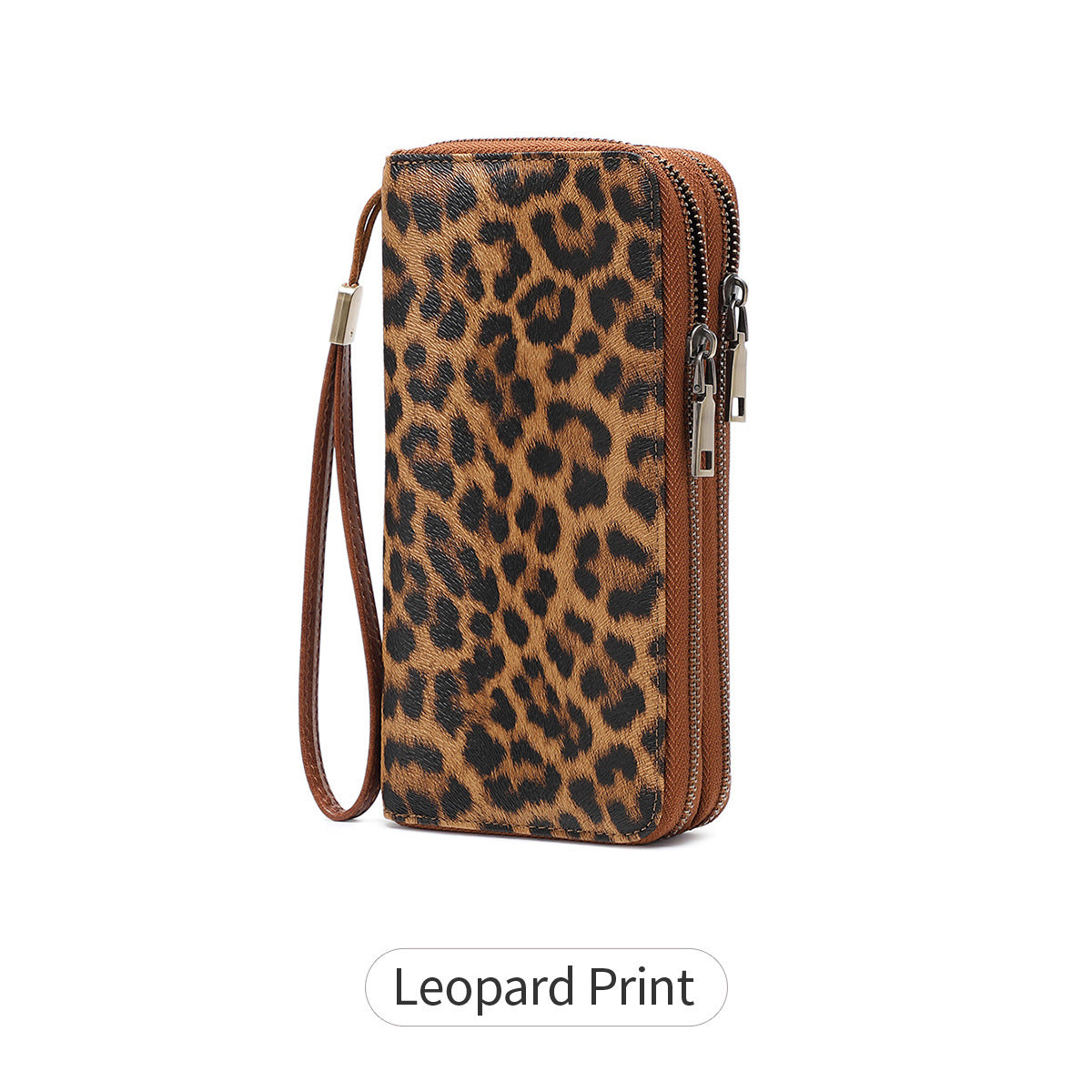RFID anti-theft brush, women's long wallet, retro cow pattern organ card bag, large capacity clutch bag.