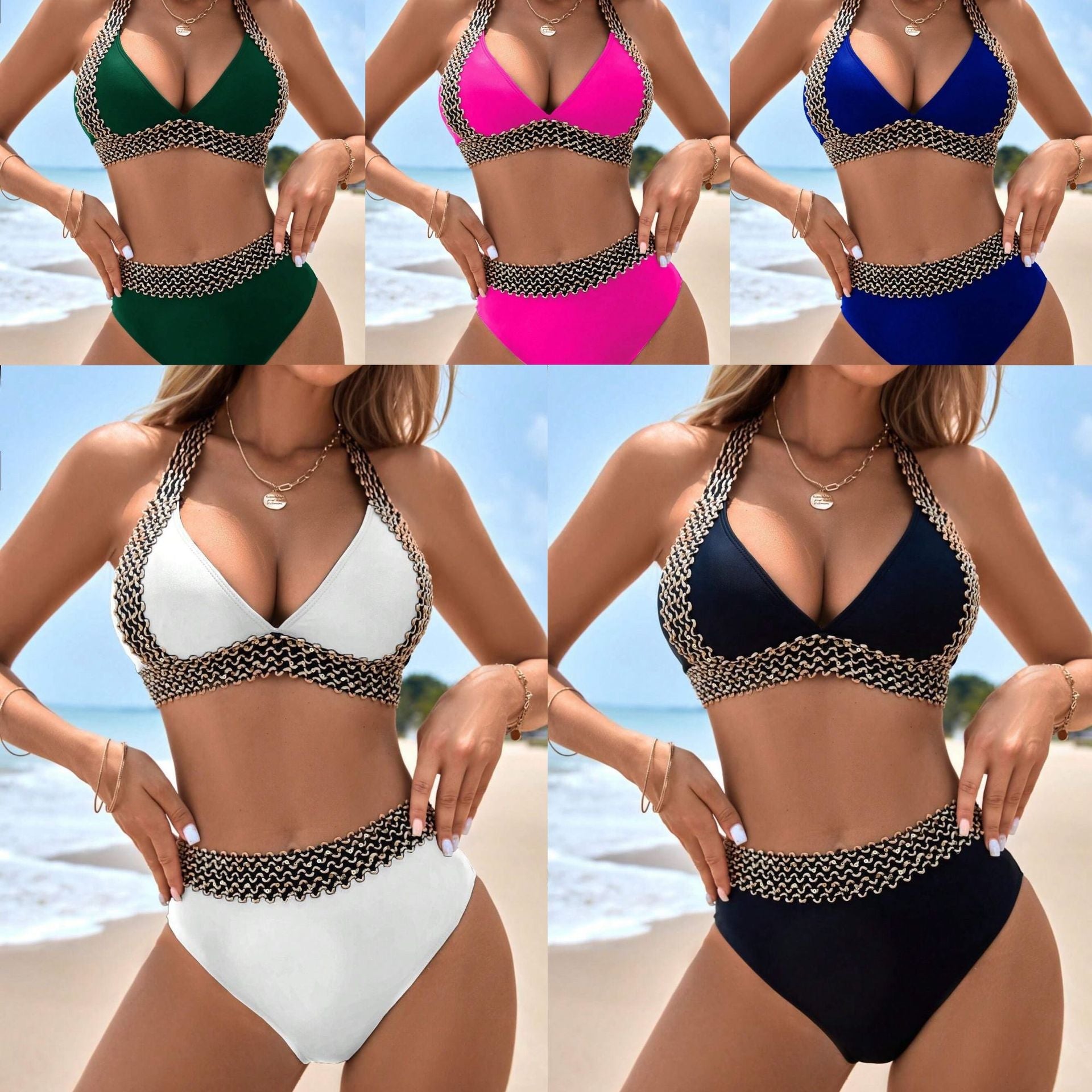 Split swimsuit women's waist slim quick-drying sexy bikini senior swimsuit women