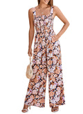 Women's Bohemian Spaghetti Strap Printed Jumpsuit Pants