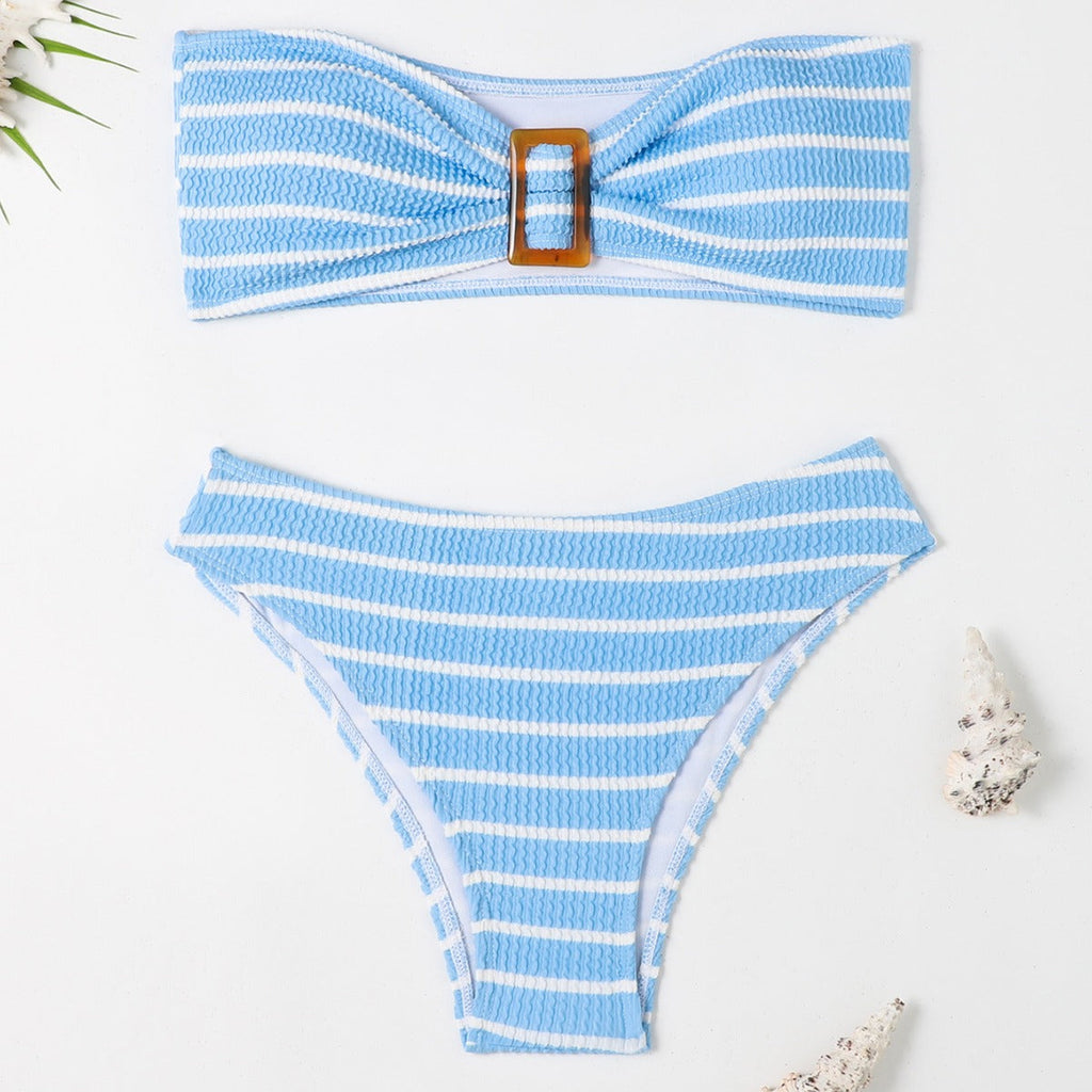 Swimsuit sexy striped tube top bikini swimsuit female bikini