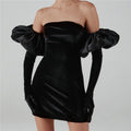 Women's Velvet Wrap Mini Dress - Sexy Backless & Off-Shoulder Party Dress