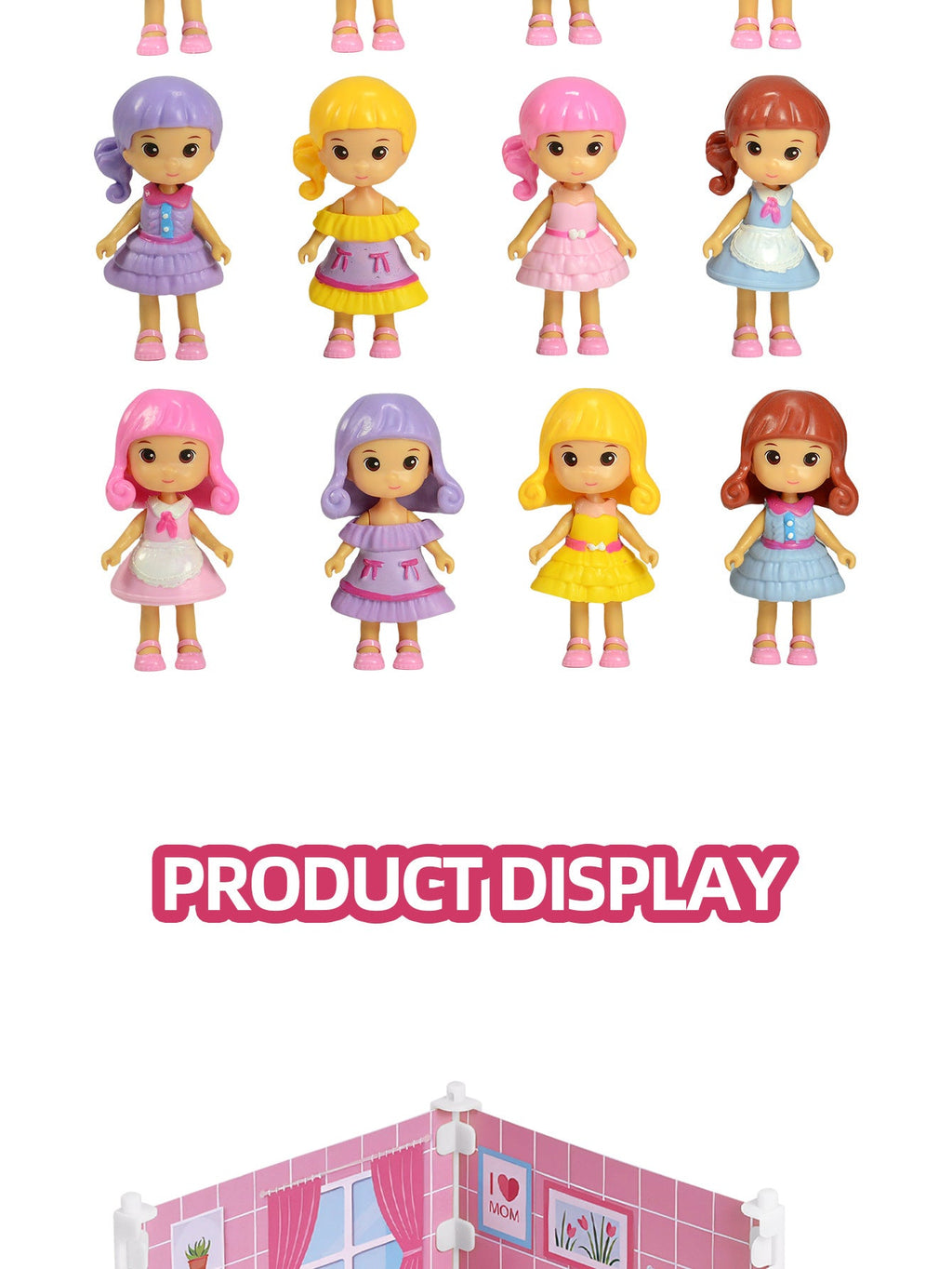 Mini Home Accessories DIY Doll House Furniture Assembly Model Simulated Bedroom Kitchen Decoration Pretend Play Toy Girl Gift