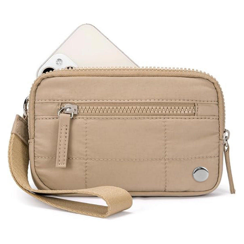 Transparent PVC Large Card Bag – Wrist Bag with Compartments for Bank Card & Change Storage, Portable Wristlet Purse