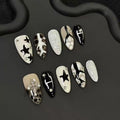 Handcrafted Sweet Cool Black and White Graffiti [Metal Star] Spice Girl French White