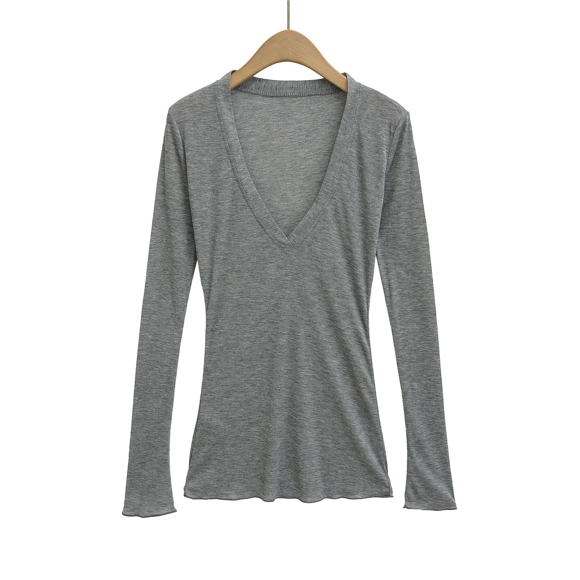 Deep V Neck Sheer T-Shirt