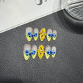 Original Handmade Pinch Blueberry 3D Carving Hand Pressed on Nails Wholesale
