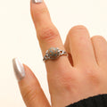 Vintage Natural Stone Open Ring Minimalist Fashion All-Match Band