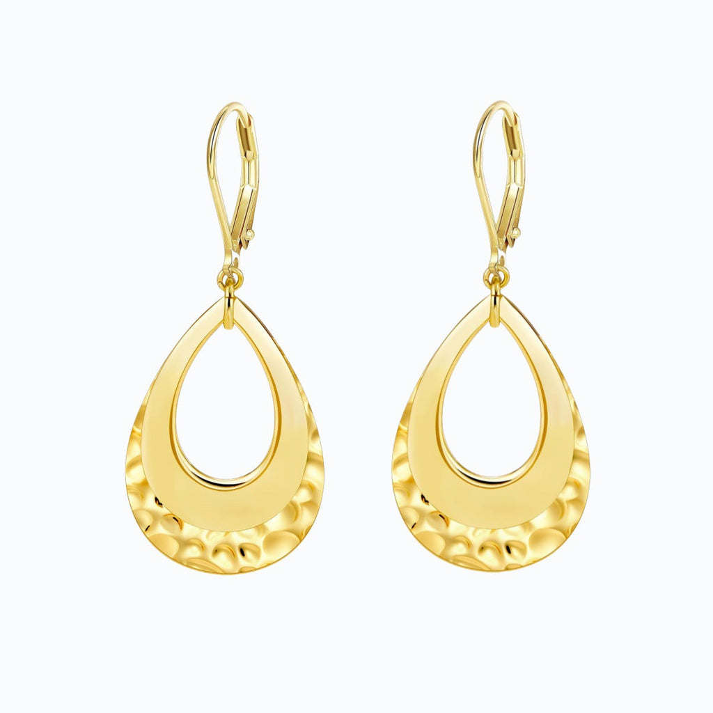 Brass real gold electroplating niche light luxury karst pleated earrings women's earrings