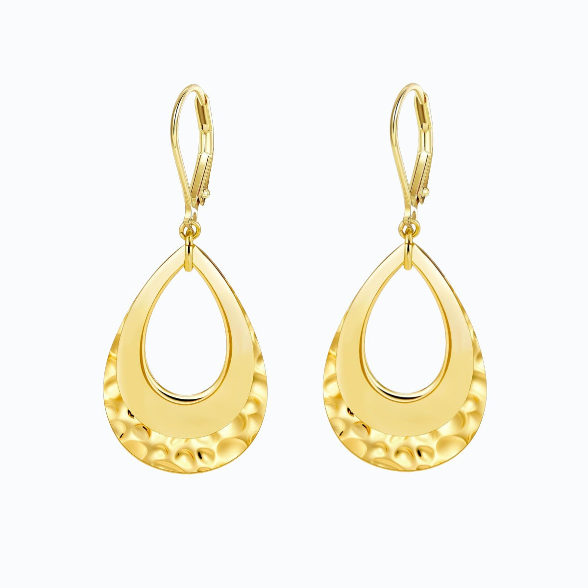 Brass real gold electroplating niche light luxury karst pleated earrings women's earrings