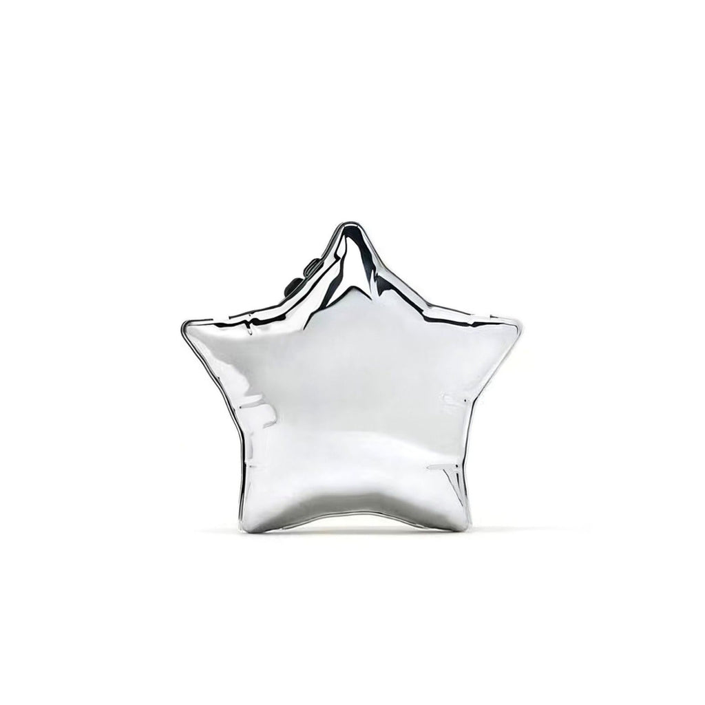 Silver Pentagram Chain evening Bag, Acrylic Mini Change, Key Lipstick Purse, Crossbody Prom Bag