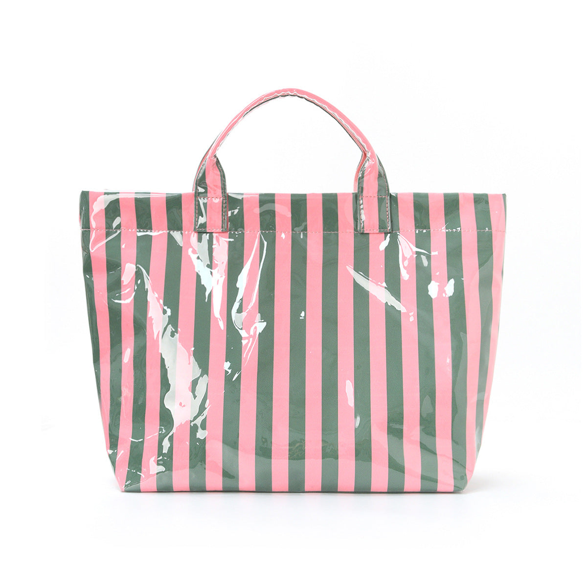 Striped Tote Bag – High-Aesthetic Lightweight Handbag, Commuter Large Travel Shoulder Bag
