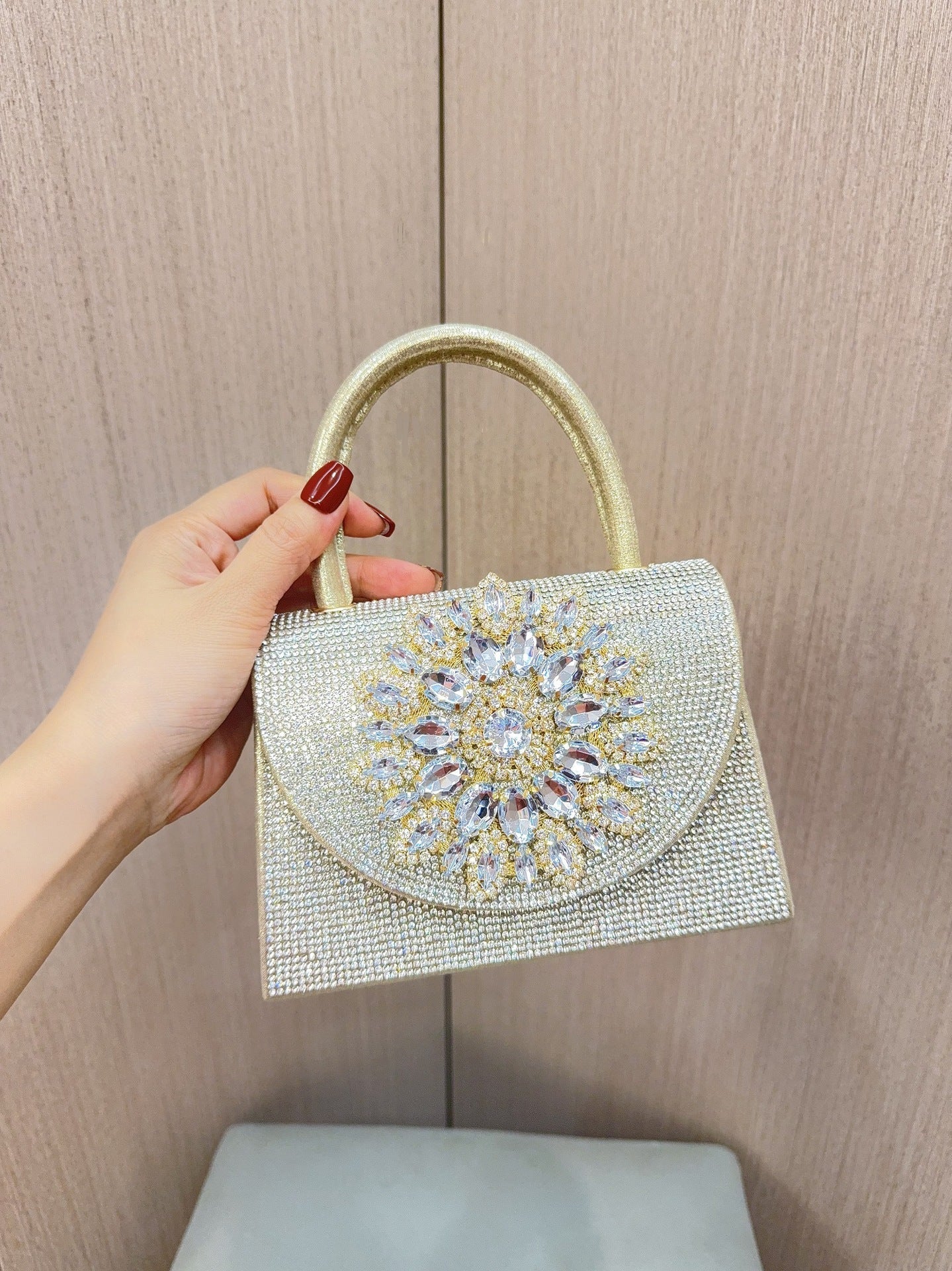 Women's Sparkly Rhinestone Glitter Clutch Purse Evening Handbag Shoulder Bag