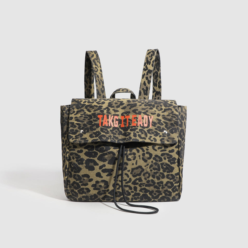 Girls Backpack - Stylish Female Leopard Print Backpack, Perfect Schoolbag for Ladies, Travel-Light Large Capacity Backpack Purse