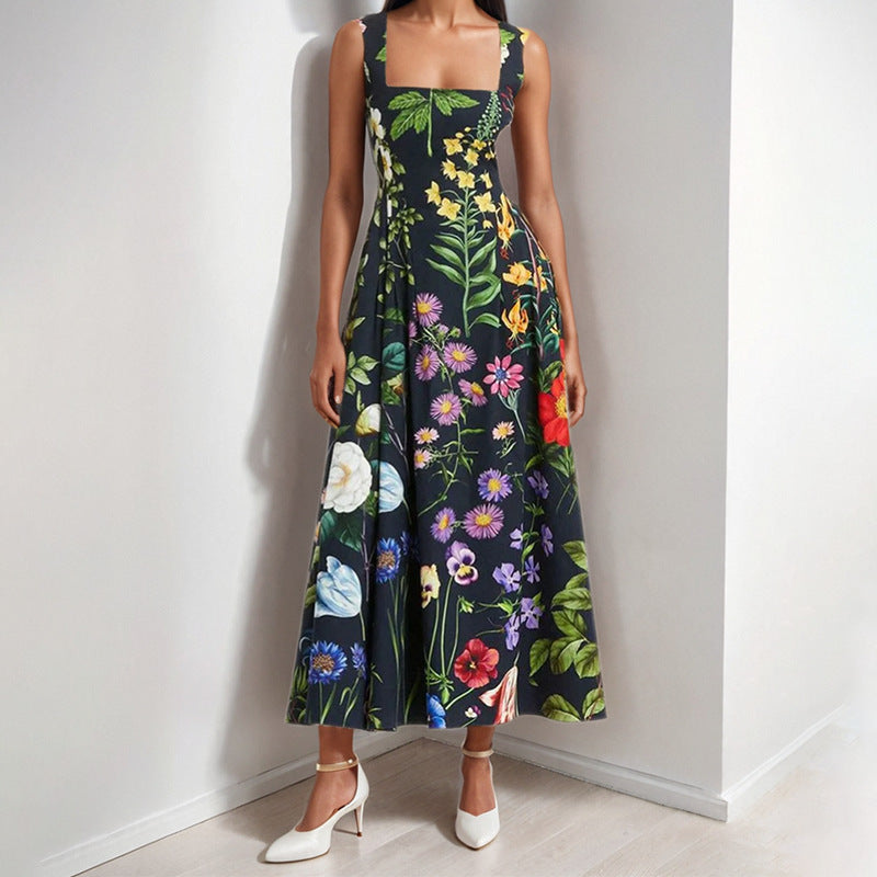 Women's Spring Elegant Sleeveless Printed Sexy Casual Dress