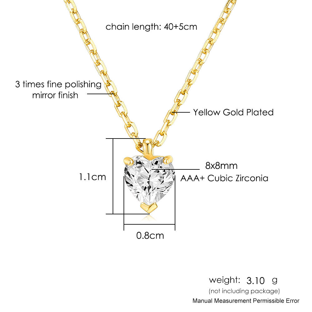 Single Zircon Pendant Necklace new