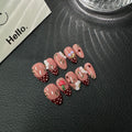 Hot Selling Almond Nail Mushroom Sweet Cool Babes Polka Dots Premium Sense HandmadePress on Nails Removable