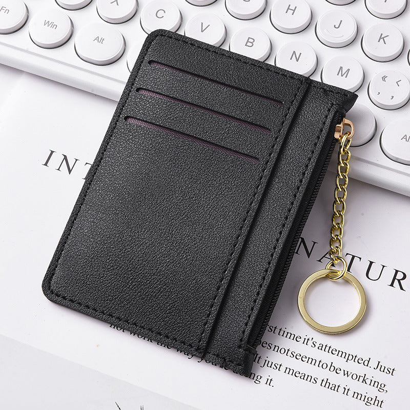 Ultra-thin new card bag for women, small and simple multi-card zipper change bag, large-capacity ID card holder, card holder.