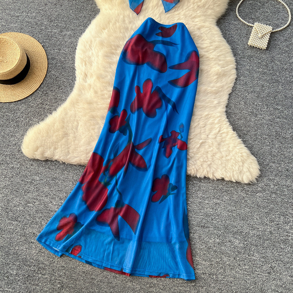 Vacation Printed Crop Top & High-Waist Skirt Set – Sexy Summer Two-Piece, Coachella Fashion Suit
