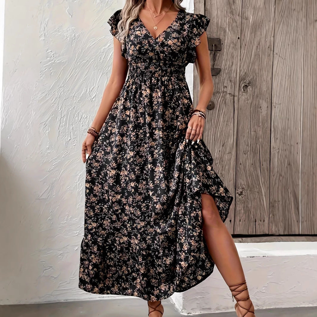 Printed French dress floral dress