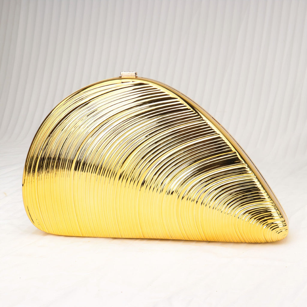 Gold  Dinner Bag Shell Dinner Bag Crossbody Chain Shinny evening Clutch Purse Party