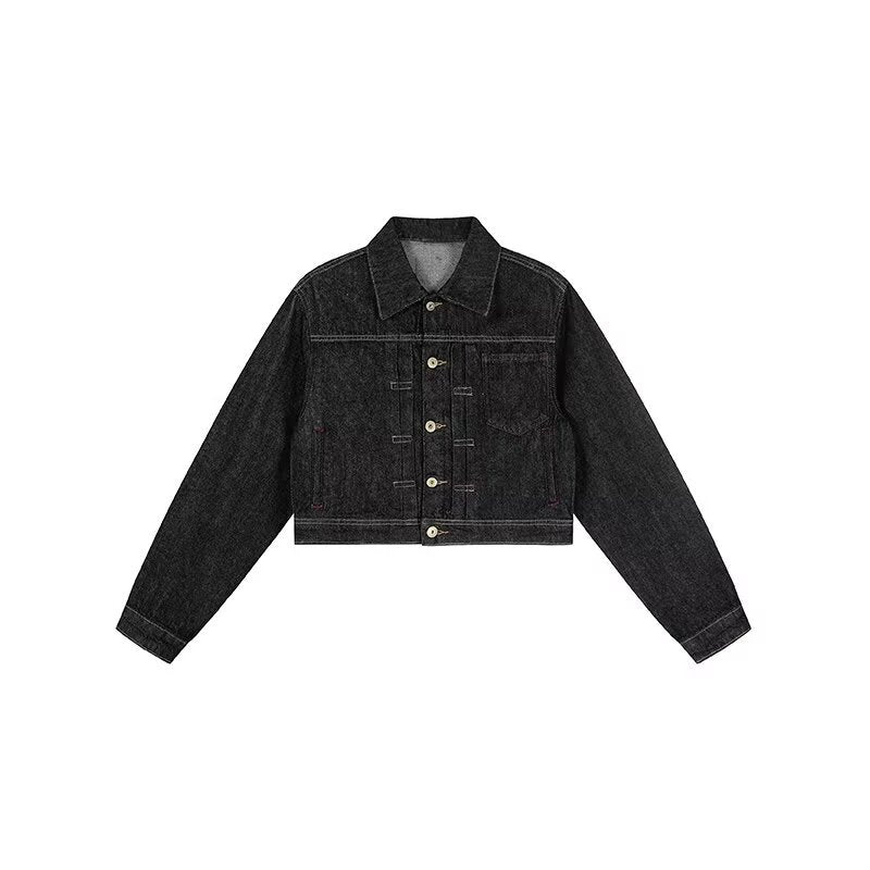 Designer Distressed Denim  Cropped Jacket