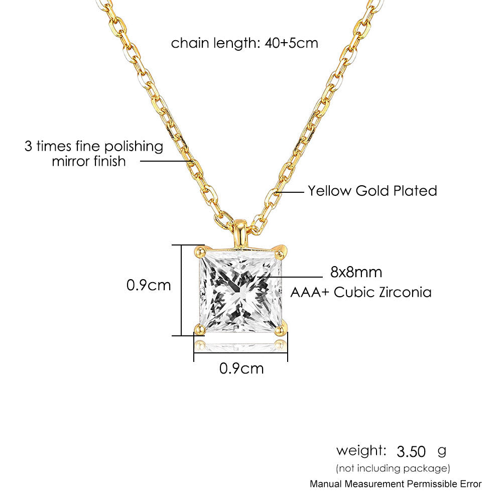 Single Zircon Pendant Necklace new