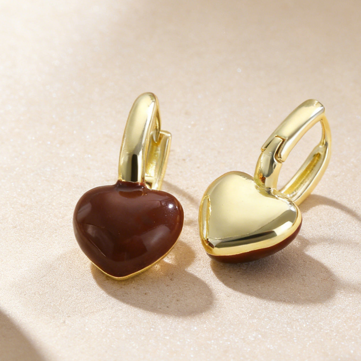 Elegant  Heart Buckle Earrings Minimalist Niche Design
