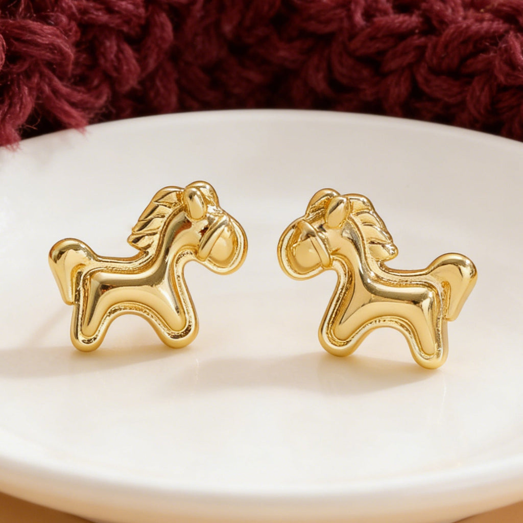 Luxury Festive Pony Stud Earrings Lucky "Rich Immediately" Fashion Earrings