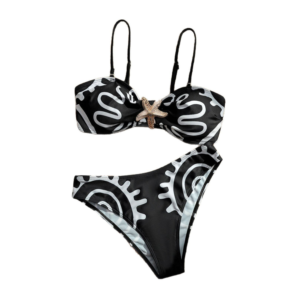 Sexy bikini print women's split swimsuit BIKINI