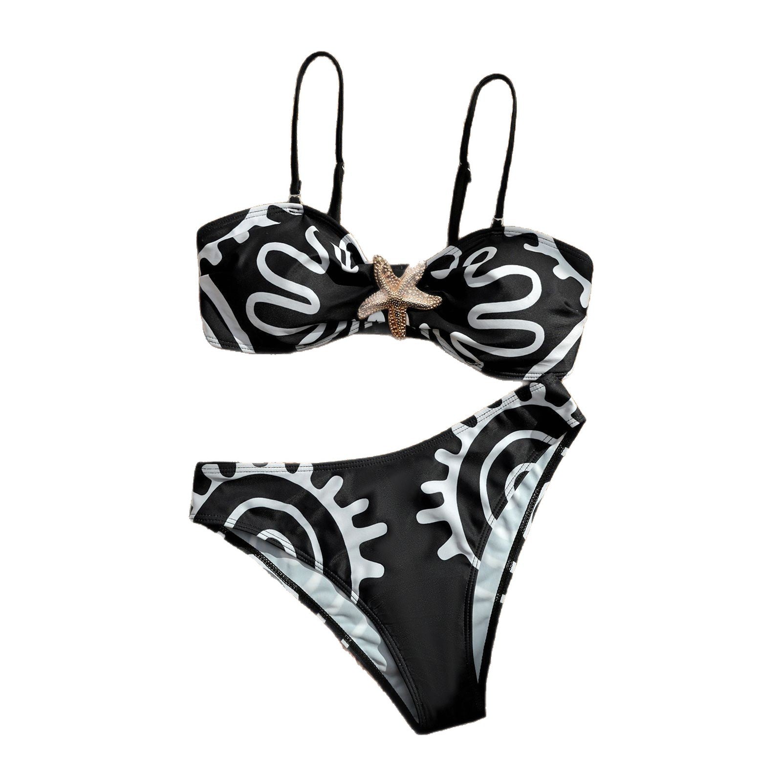 Sexy bikini print women's split swimsuit BIKINI