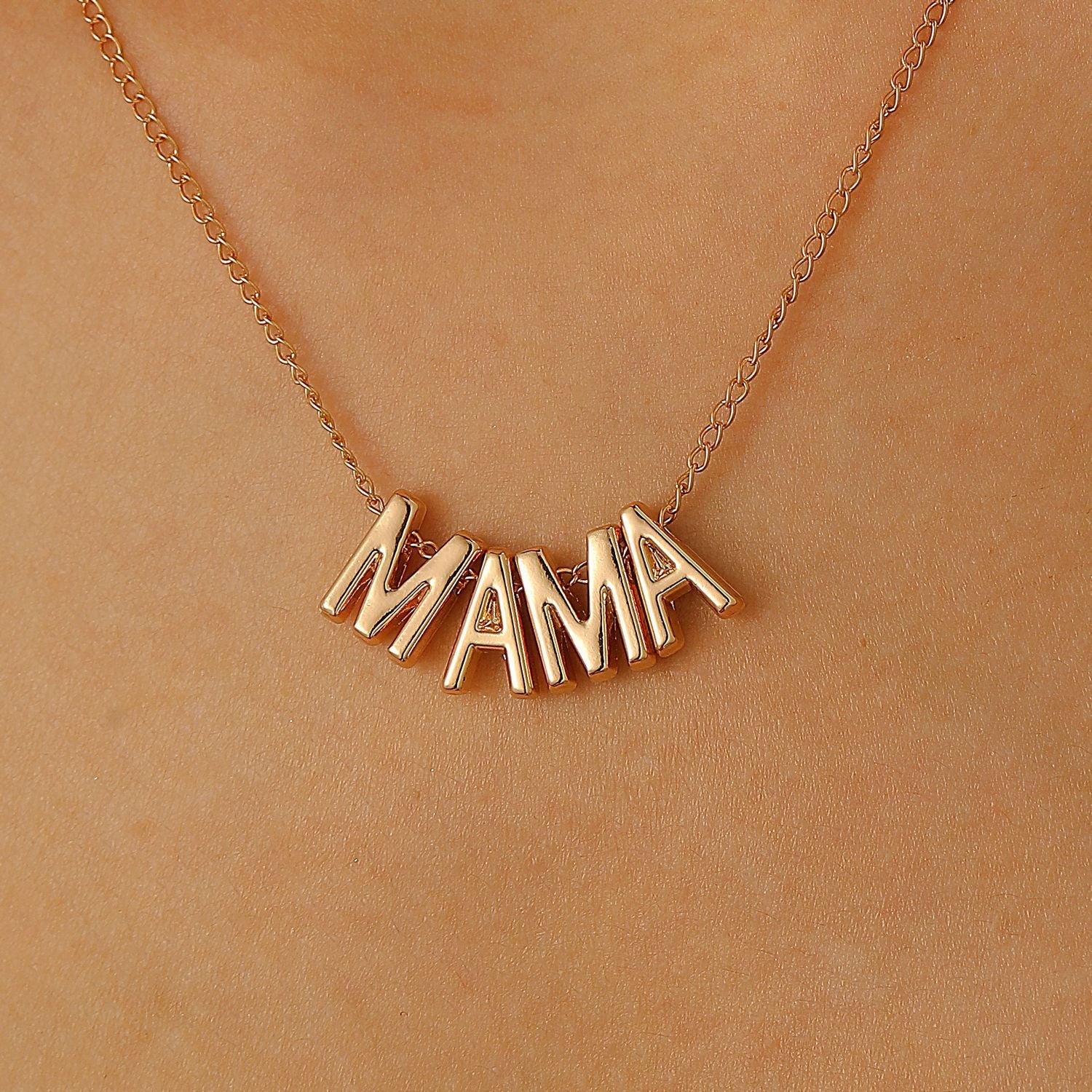 MAMA Letter Pendant Clavicle Chain Creative Mother's Day Necklace