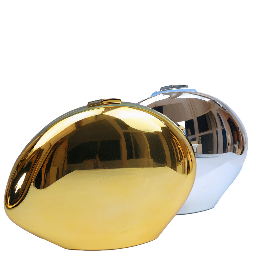 Golden Acrylic Bag, Shiny Metallic Banquet Purse,