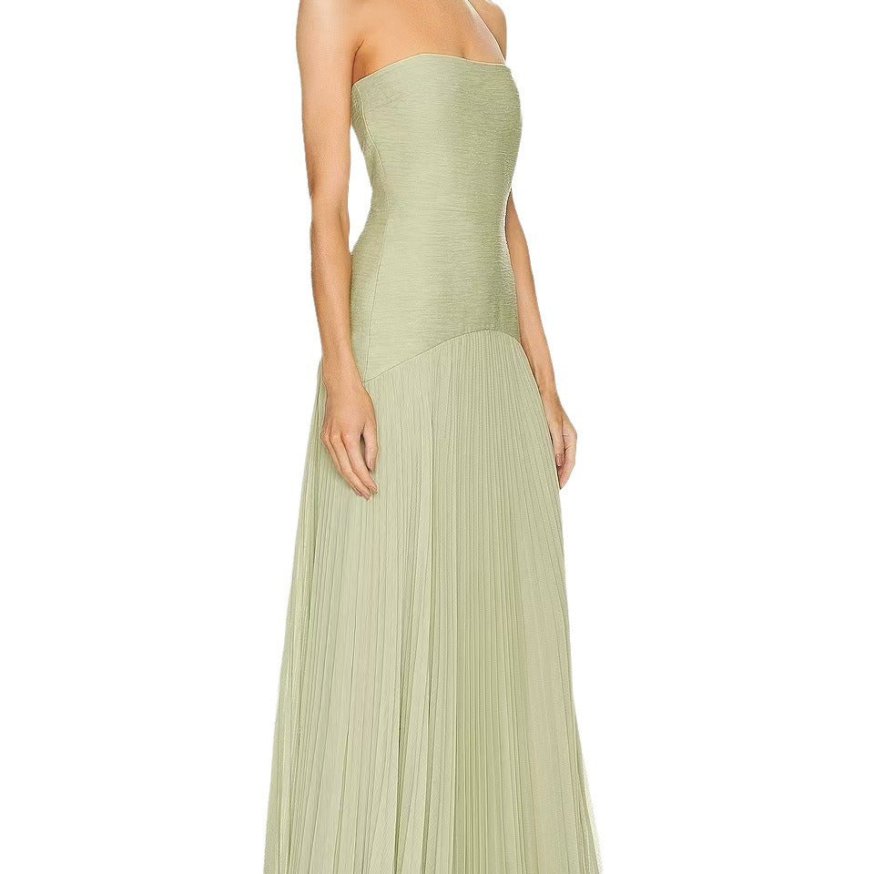 Ribbed Pleated Tube Dress
