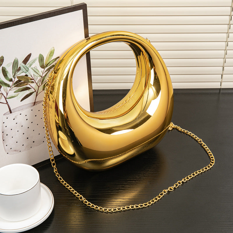 Elegant evening Bag – Gold and Silver Dinner Bag, Stylish Makeup Acrylic Bag, Perfect Prom Bag, Party Purse