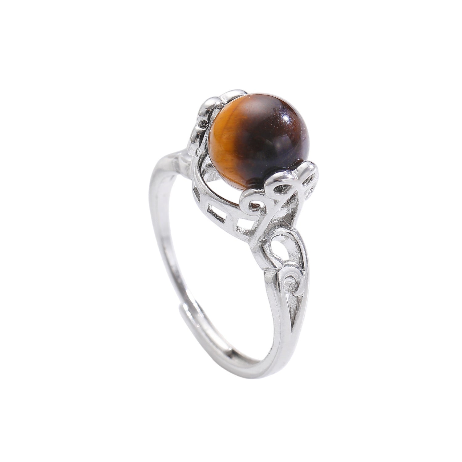 Vintage Natural Stone Open Ring Minimalist Fashion All-Match Band