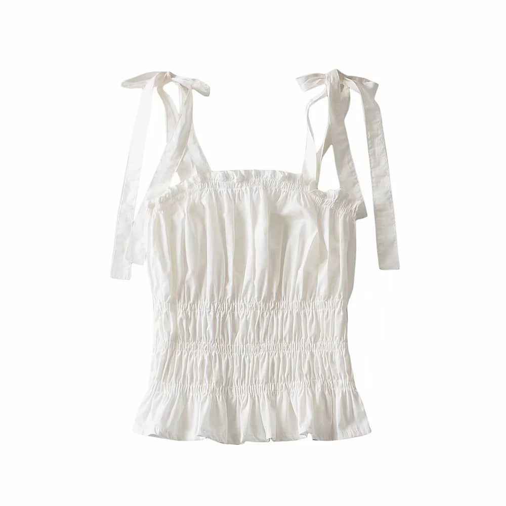 Fashion Elastic Wrinkle Short Sling Women's Sexy Camisole