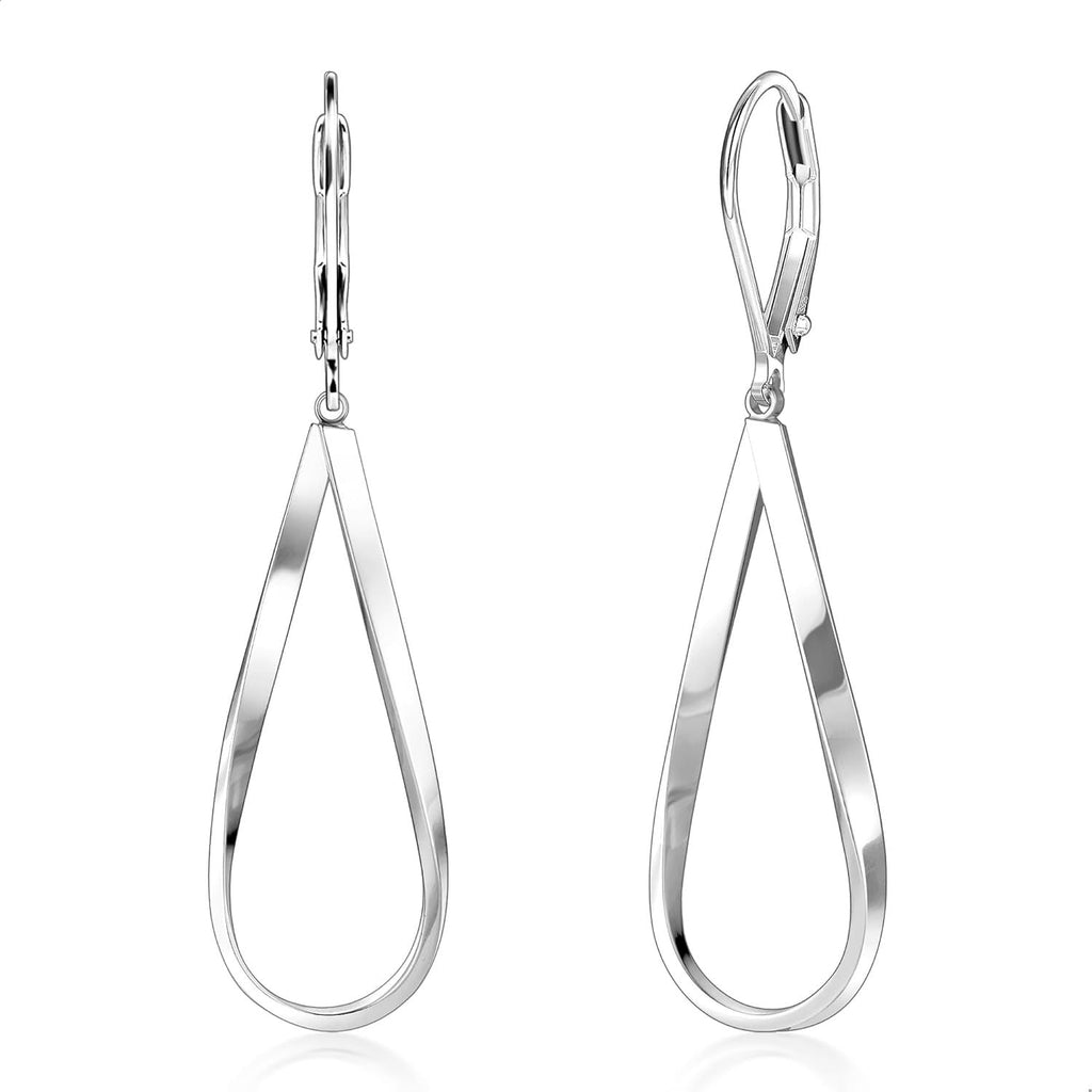 Gold Earrings for Women Hypoallergenic Leverback Drop Dangle Earrings Trendy 14K Gold Plated Twisted Spiral Teardrop Rhombus Heart Dangle Earring for Women Dainty Fashion Jewelry Gifts