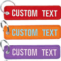 Double-sided Letter Woven Mark Embroidery Keychain Finished Decorative Materials, Luggage DIY Embroidery Key Pendant Customization