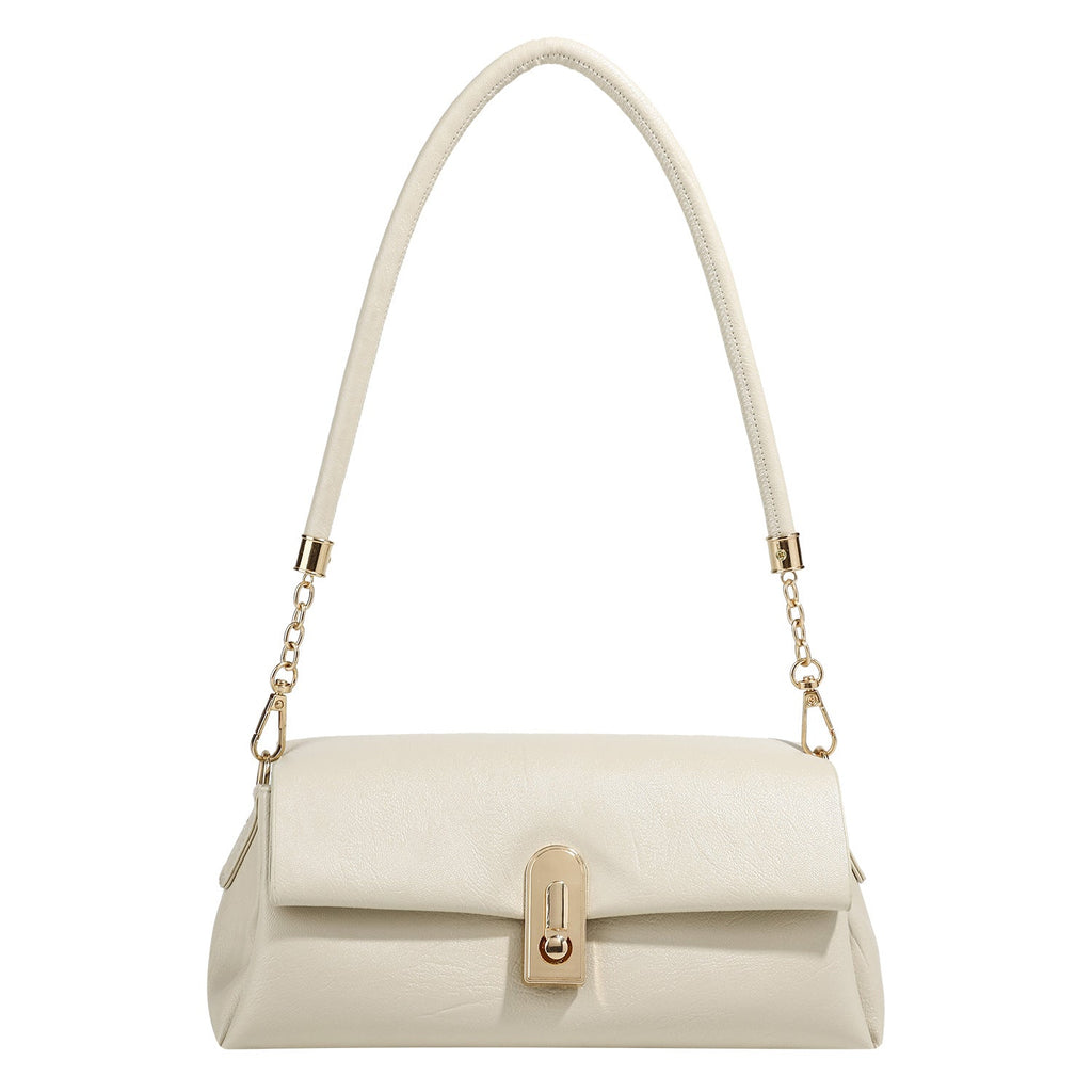 Small beige shoulder bag, bag women glacier white armpit bag, commuter top handle bag, versatile hobo bag for women