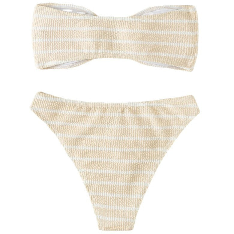 Swimsuit sexy striped tube top bikini swimsuit female bikini