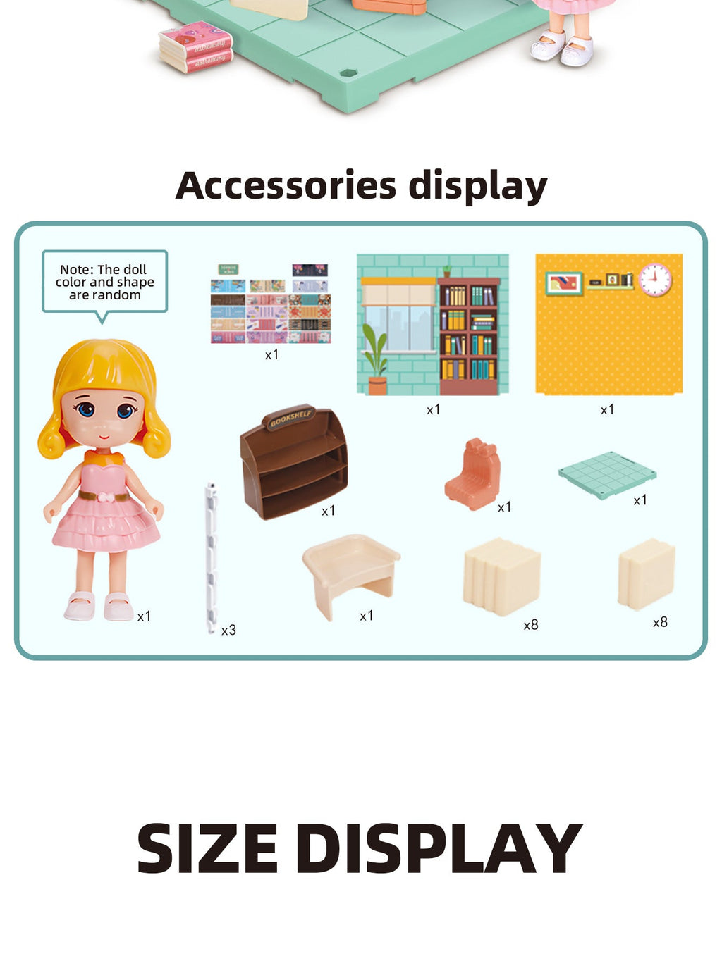 Mini Home Accessories DIY Doll House Furniture Assembly Model Simulated Bedroom Kitchen Decoration Pretend Play Toy Girl Gift