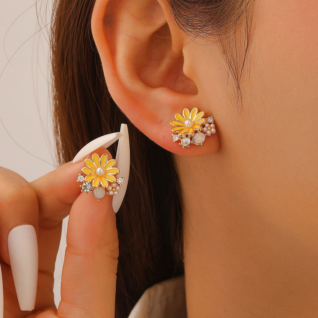 Summer Yellow Earrings Sweet Cute All-Match Fashion Jewelry