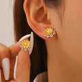 Summer Yellow Earrings Sweet Cute All-Match Fashion Jewelry